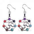 Vogue femmes inox Chakra Stone boucles d’oreilles longues